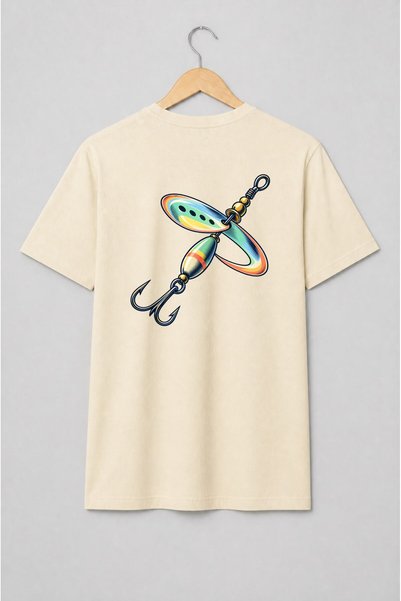 Generic Brand Tricou unisex cu Nălucă de pescuit colorată