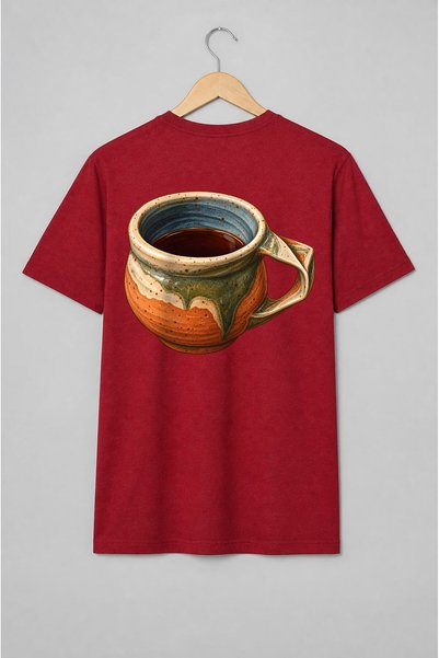 Generic Brand Tricou unisex cu Cană de ceramică rustică