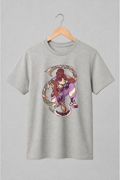 Generic Brand Tricou unisex cu Femeie fantasy înconjurată de frunze