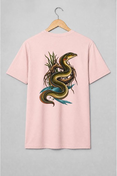 Generic Brand Tricou unisex cu Anghilă ilustrată pentru pescari