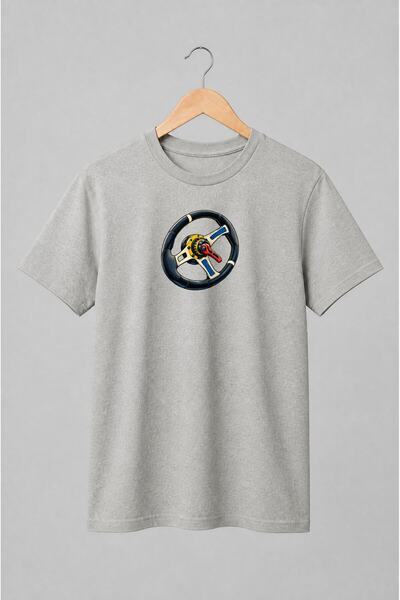 Generic Brand Tricou unisex cu Volan de curse în stil retro
