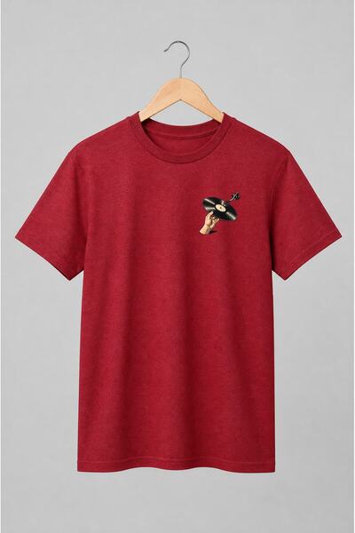 Generic Brand Tricou unisex cu Disc de vinil și pick-up stil retro