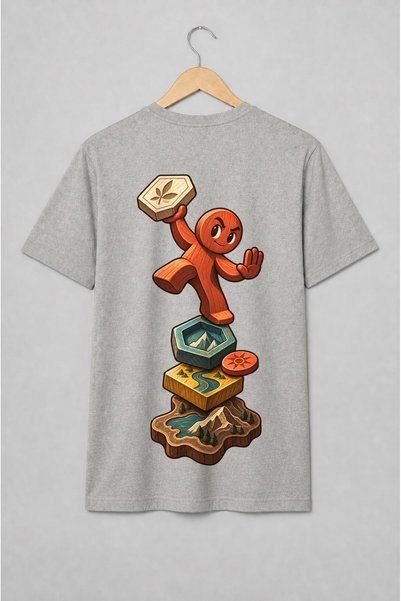 Generic Brand Tricou unisex cu Pion de joc de strategie pe hartă hexagonală