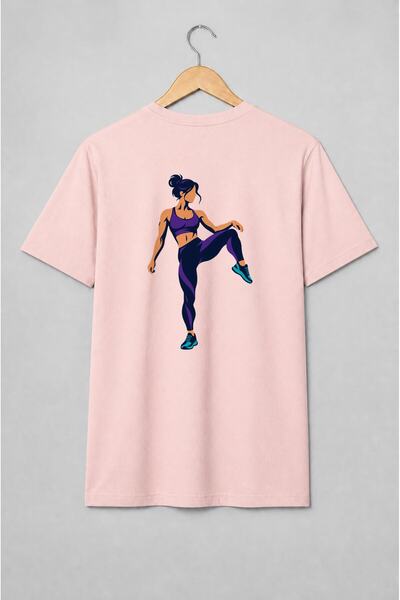 Generic Brand Tricou unisex cu Femeie sportivă în ținută fitness