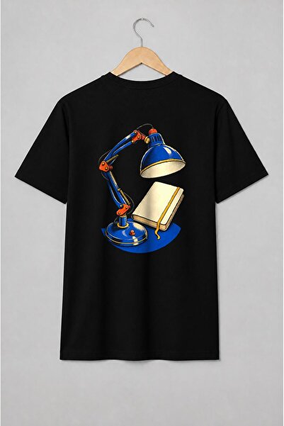 Generic Brand Tricou unisex cu Lampă de birou și jurnal vintage