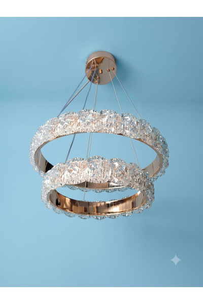 HACRAFT H-ACRAFT Katlı Kristal Halka Led Aydınlatma/Avize