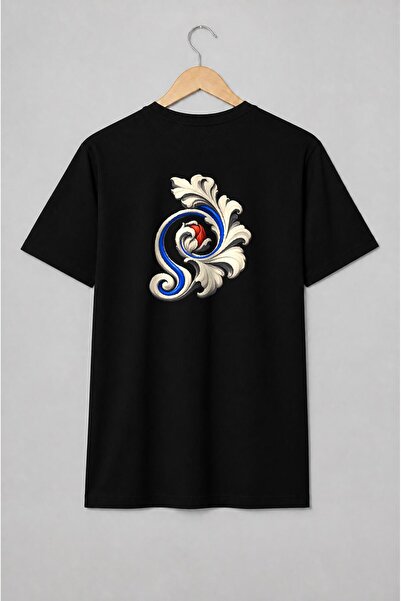Generic Brand Tricou unisex cu Ornament cu frunze de acant și volute baroce