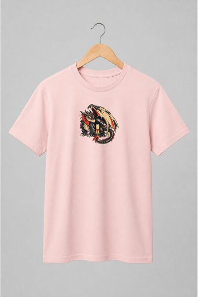 Generic Brand Tricou unisex cu Dragon medieval cu lumânare