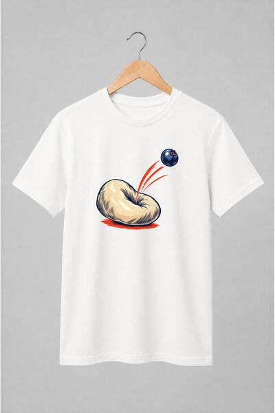 Generic Brand Tricou unisex cu Bagel cu afină zburătoare stil pop retro