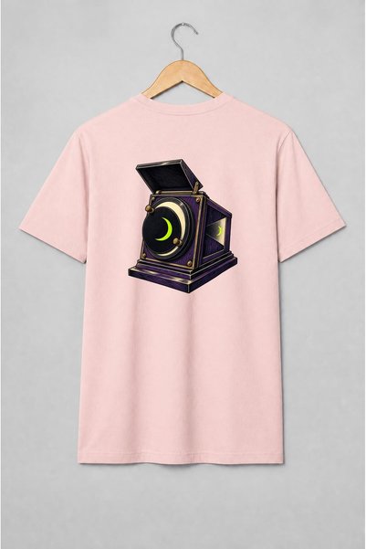 Generic Brand Tricou unisex cu Aparat foto vintage cu semilună