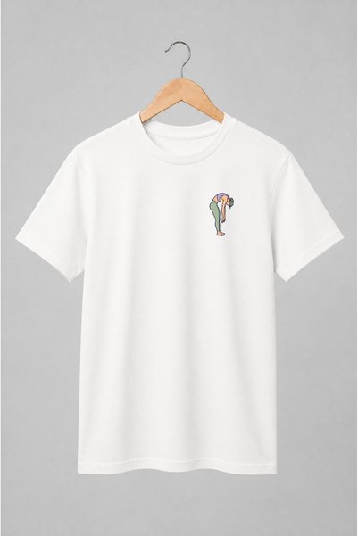 Generic Brand Tricou unisex cu Poziție Uttanasana yoga minimalistă