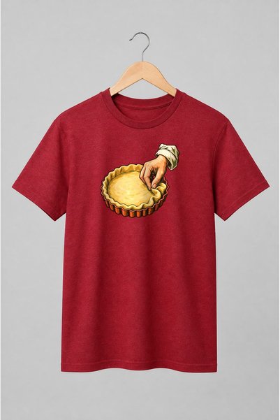 Generic Brand Tricou unisex cu Tartă rustică cu mână ilustrată