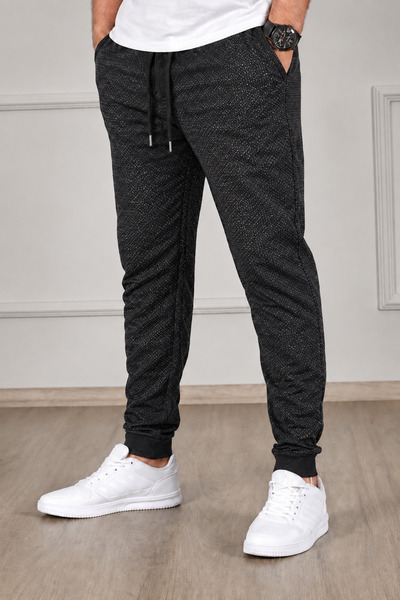 SURMARİ Unisex Rain Pattern Regular Fit Ribbed Leg Black, Gray, Navy Blue, Co...
