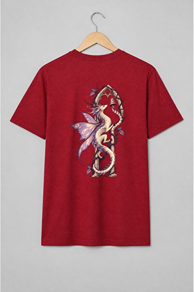 Generic Brand Tricou unisex cu Dragon gotic cu aripi mov