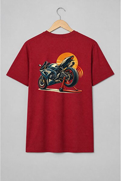 Generic Brand Tricou unisex cu Motocicletă sport retro