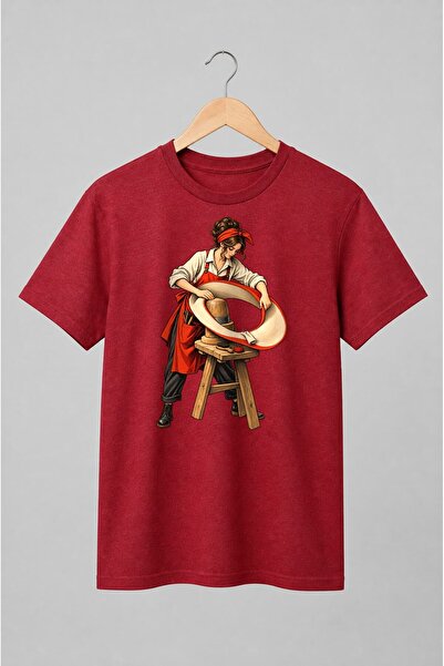 Generic Brand Tricou unisex cu Croitoreasă în atelier vintage