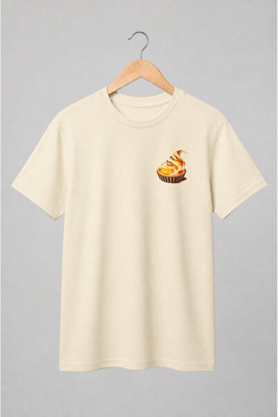Generic Brand Tricou unisex cu Tartă cu cremă și frișcă retro
