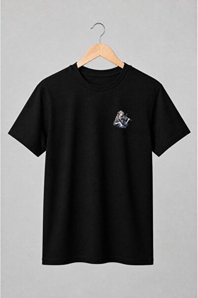 Generic Brand Tricou unisex cu Violonistă cu vioară în stil vintage