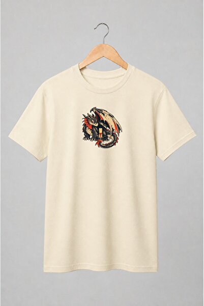 Generic Brand Tricou unisex cu Dragon medieval cu lumânare