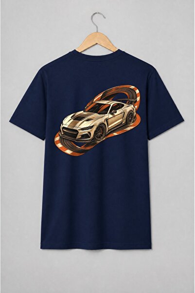 Generic Brand Tricou unisex cu Mașină sport pe circuit în stil motorsport retro