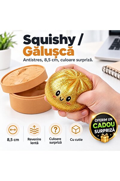 Zâna Casei Скуиши антистрес играчка кнедла, 8.5 см, с кутия, изненадващ цвят