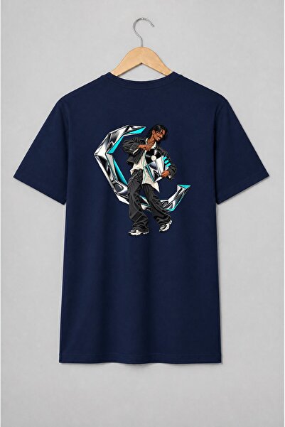 Generic Brand Tricou unisex cu Bărbat cu disc de vinil și undă sonoră streetwear