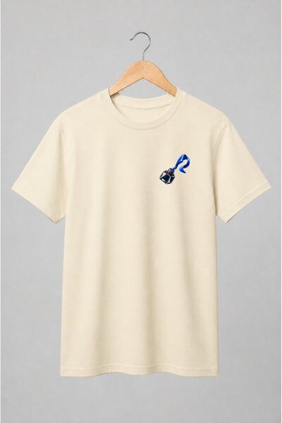 Generic Brand Tricou unisex cu Călimară cu cerneală albastră stil vintage