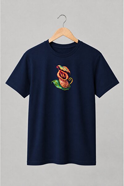 Generic Brand Tricou unisex cu Plantă carnivoră Nepenthes ilustrație botanică