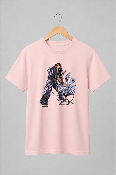 Generic Brand Tricou unisex cu DJ cu platane în stil punk