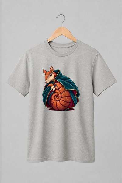 Generic Brand Tricou unisex cu Armadillo cu mantie în stil fantasy