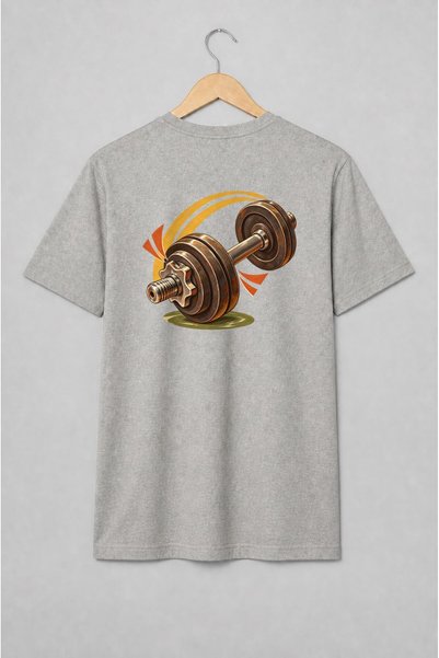 Generic Brand Tricou unisex cu Ganteră cu greutăți vintage