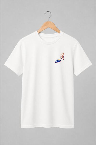 Generic Brand Tricou unisex cu Pantof stiletto în stil pop art