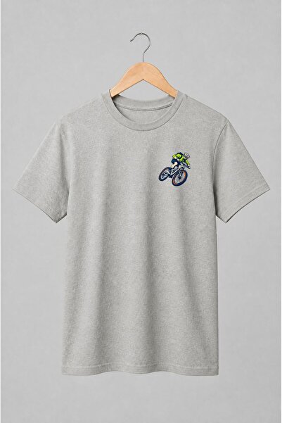 Generic Brand Tricou unisex cu Ciclist MTB în acțiune