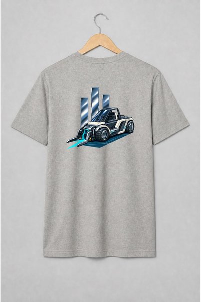 Generic Brand Tricou unisex cu Stivuitor futurist cu furci