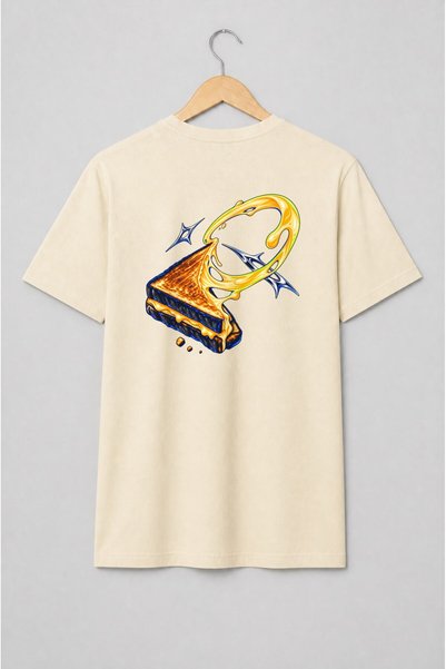 Generic Brand Tricou unisex cu Sandviș toast cu brânză topită stil pop art
