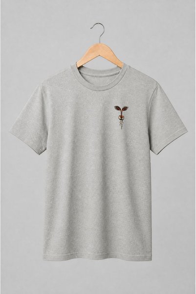 Generic Brand Tricou unisex cu Răsad cu rădăcini stilizat