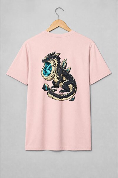 Generic Brand Tricou unisex cu Dragon negru cu scară de cristal fantasy