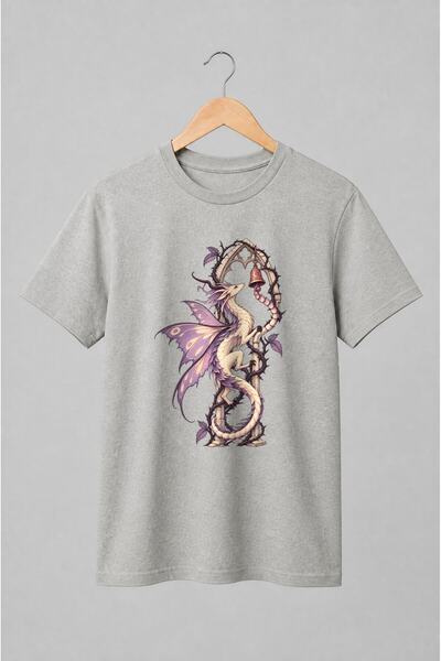 Generic Brand Tricou unisex cu Dragon feeric cu aripi mov