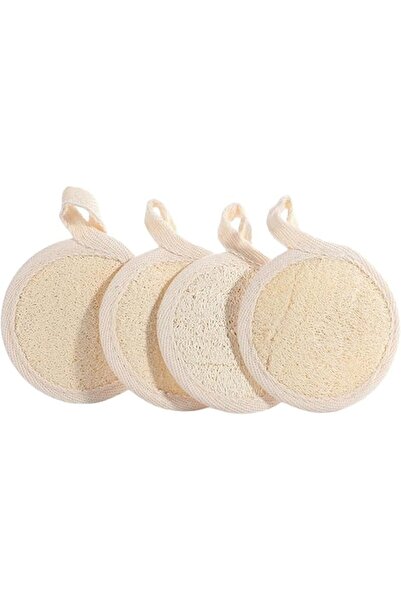 Yelajoy 4Pcs Round Loofah Sponge Pads, Natural Exfoliating Loofah Facial Scru...