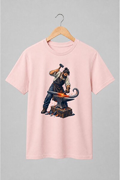 Generic Brand Tricou unisex cu Fierar la nicovală în stil atelier