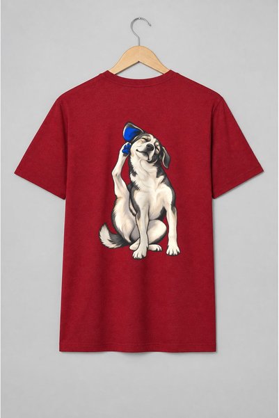 Generic Brand Tricou unisex cu Câine cu laba ridicată pentru iubitorii de câini