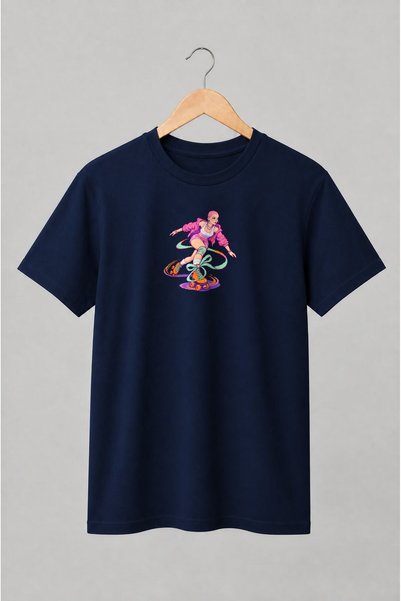 Generic Brand Tricou unisex cu Patinatoare pe role în stil retro