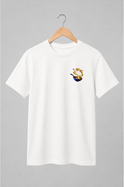 Generic Brand Tricou unisex cu Tigaie cu tăiței și legume stil street food