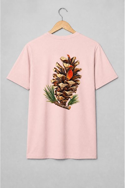 Generic Brand Tricou unisex cu Con de pin botanic