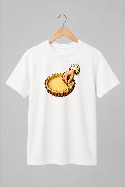 Generic Brand Tricou unisex cu Tartă rustică cu mână ilustrată