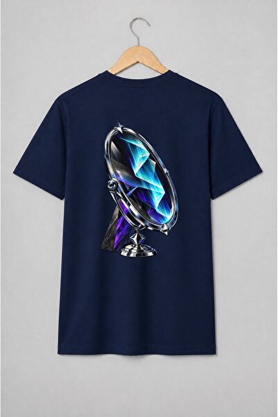 Generic Brand Tricou unisex cu Portal cosmic cu cristal geometric stil mistic