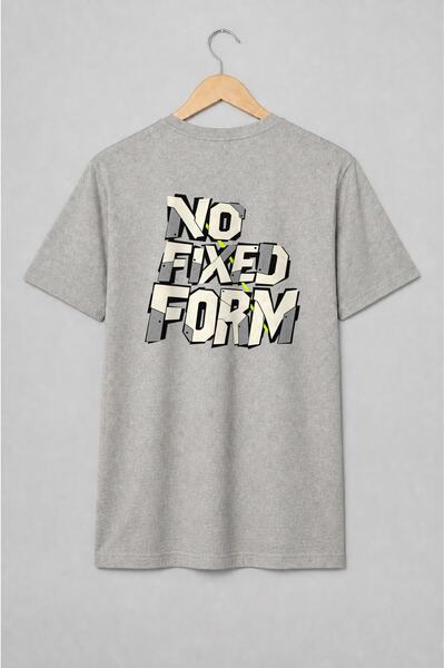 Generic Brand Tricou unisex cu No Fixed Form cu tipografie industrială