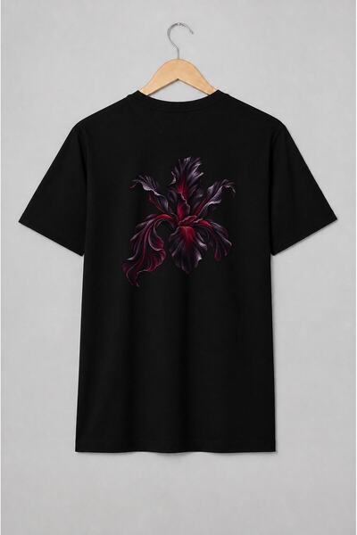 Generic Brand Tricou unisex cu Flori de iris în stil gotic