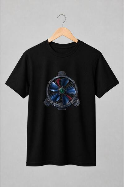 Generic Brand Tricou unisex cu Ventilator industrial cyberpunk