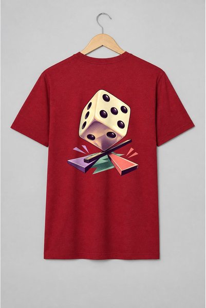 Generic Brand Tricou unisex cu Zar și jocuri de societate stil retro